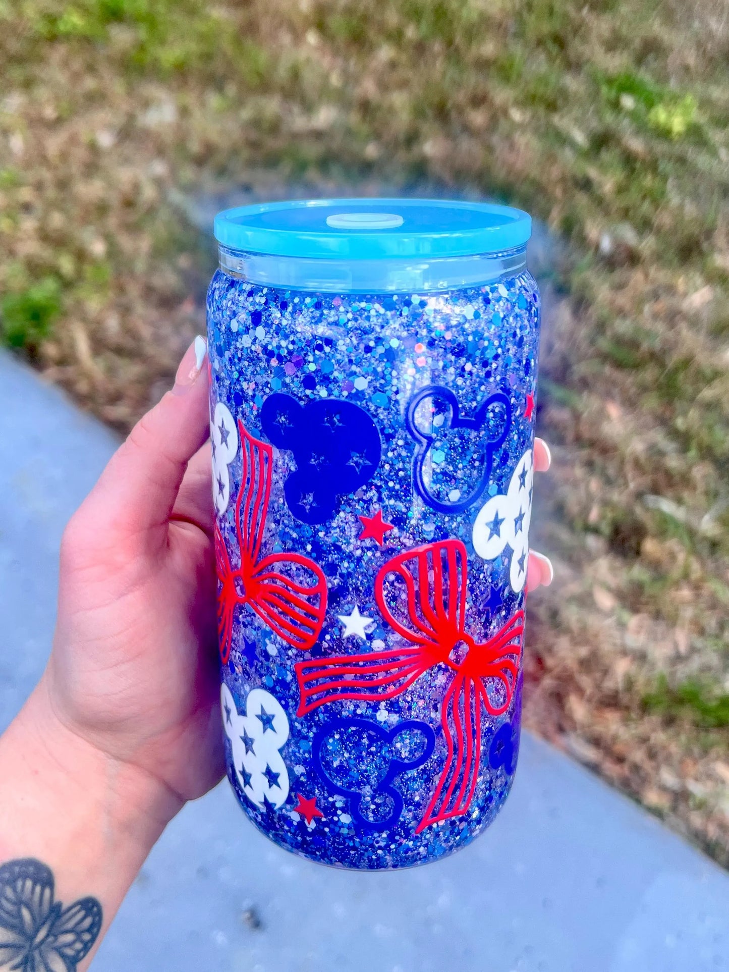 Red, White & Blue Snow Globe Tumbler